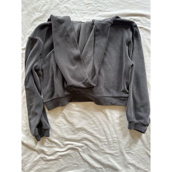 Wallflower Charcoal Gray Cropped Hoodie – Size L - Picture 4 of 4